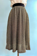 Gold Elastic Waist Midi Skirt by Compania Fantasica