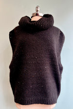 Black Sleeveless Cowl Neck Sweater by Molly Bracken