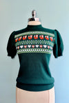 Green Fox Fair Isle Short Sleeve Sweater