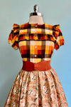 Darlene Orange Plaid Top by Hell Bunny