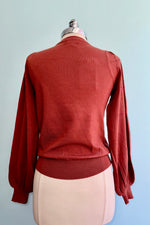 Brick Blouson Sleeve Lightweight Sweater