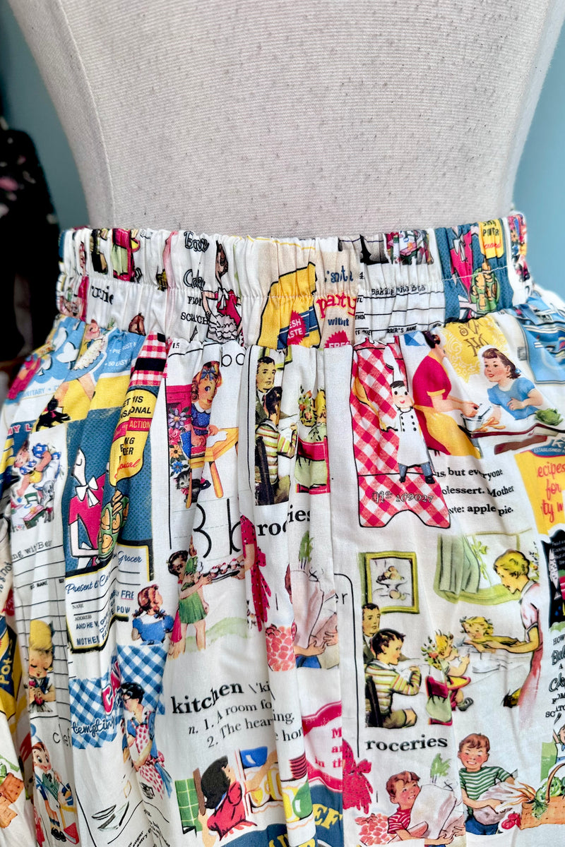 Vintage Kitchen Print Full Skirt by Tulip B.