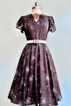 Galaxy Print Tulip Sleeve Dress in Black
