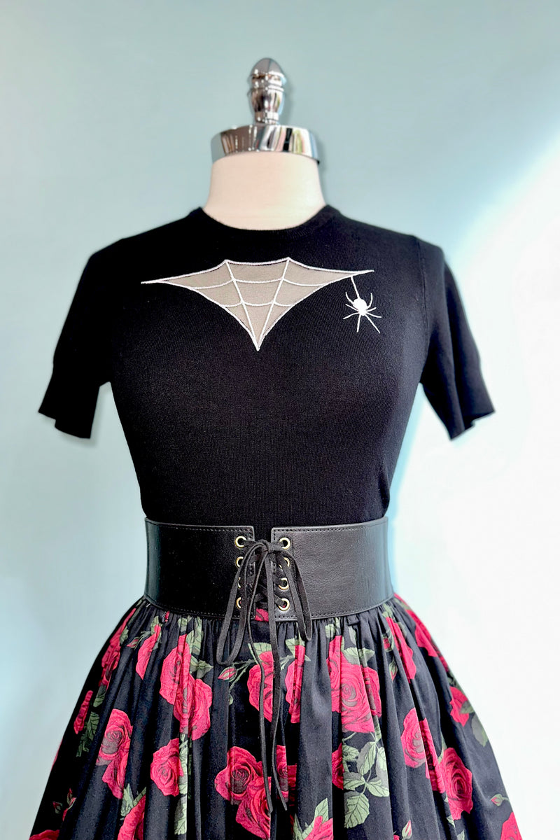 Cobweb Pullover Sweater Knit Top by Hell Bunny