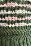 Green and Pink Contrast Stitch Sweater Vest