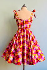 Pink Geometric Daisy Sarah Dress by Heart of Haute
