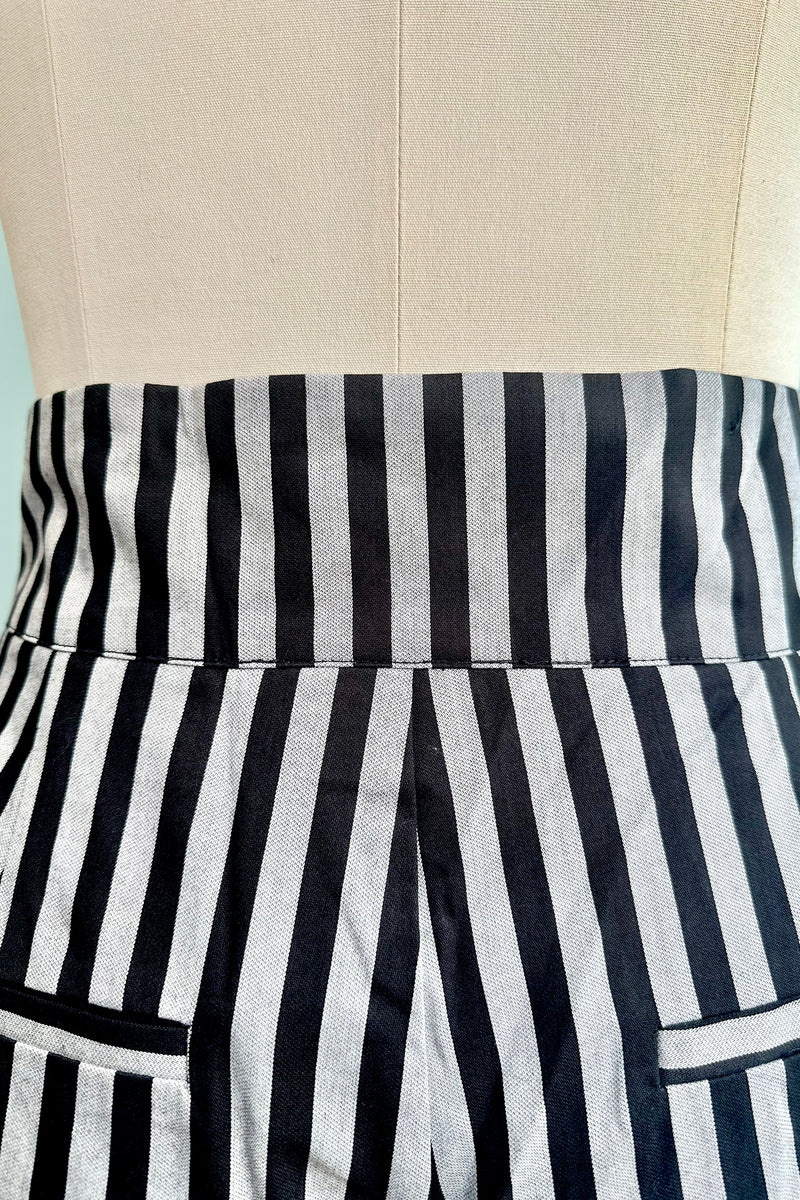 Striped High Waisted Suspender Pants by Voodoo Vixen