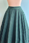 Navy and Green Check Full Skirt by Tulip B.