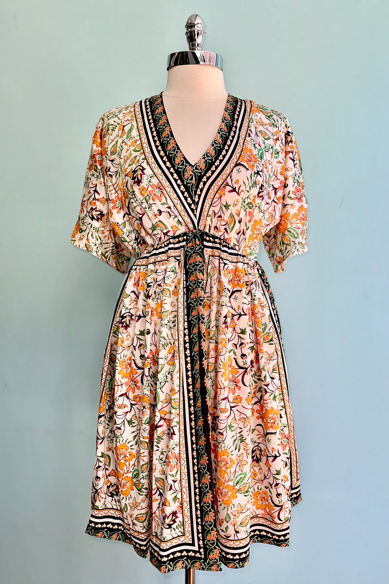 Floral Silky Caftan Dress by Molly Bracken