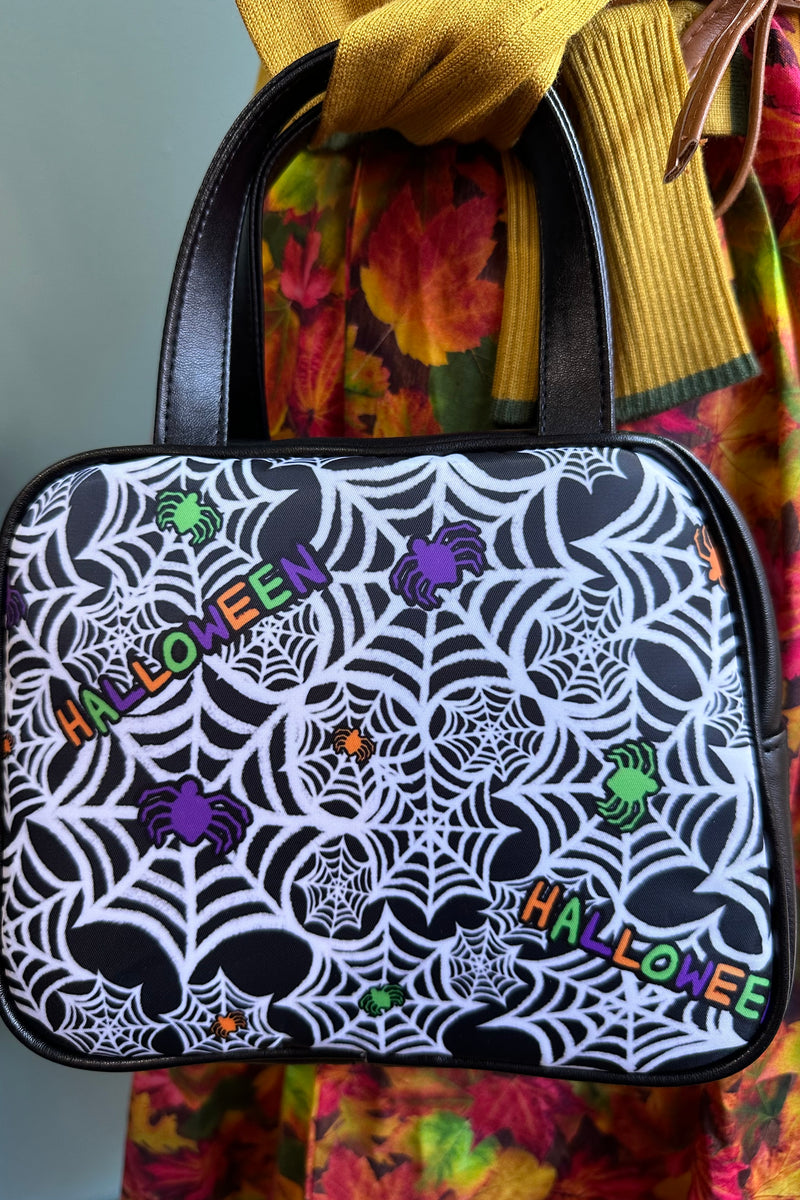 Halloween Spiderweb Satchel Handbag