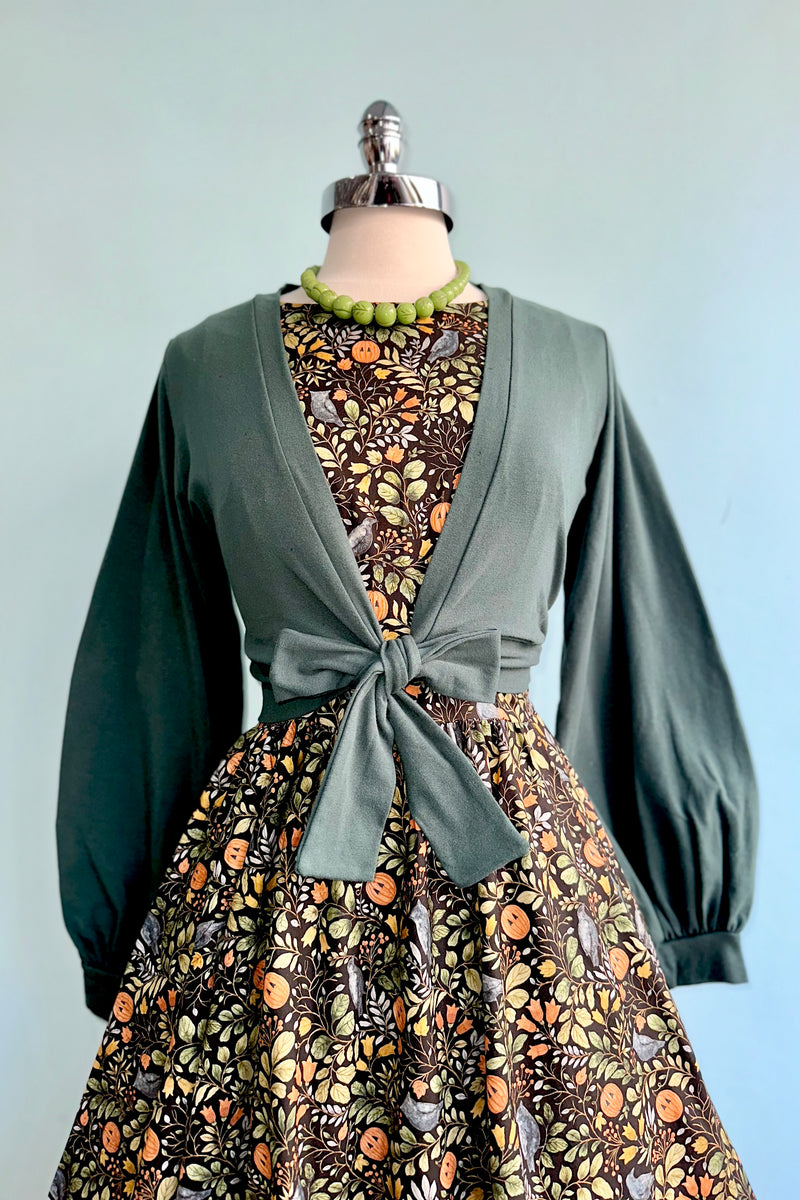 Pumpkins and Foliage Midi Dress by Retrolicious