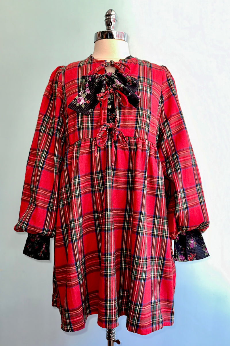 Red Plaid Flannel Mini Dress Red Plaid Flannel Mini Dress