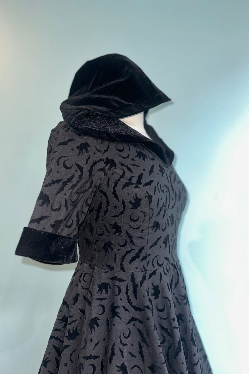 Black Tara Halloween Night Hooded Dress by Banned