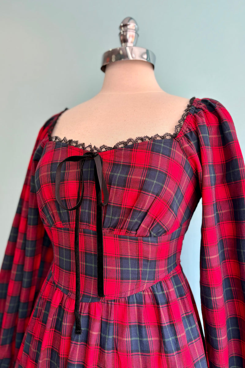 red plaid dress maxi Red Plaid Ivy Maxi Dress