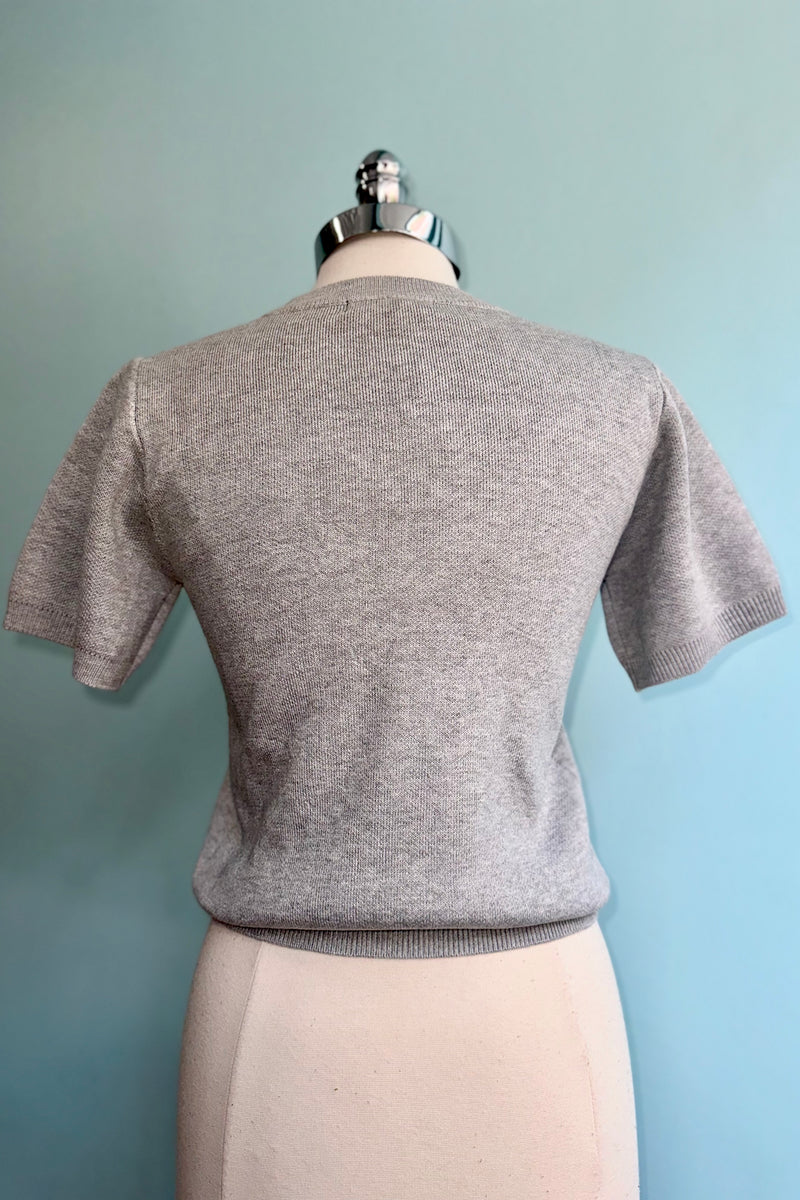 Bettie Bats Short Sleeve Grey Sweater by Astro Betty