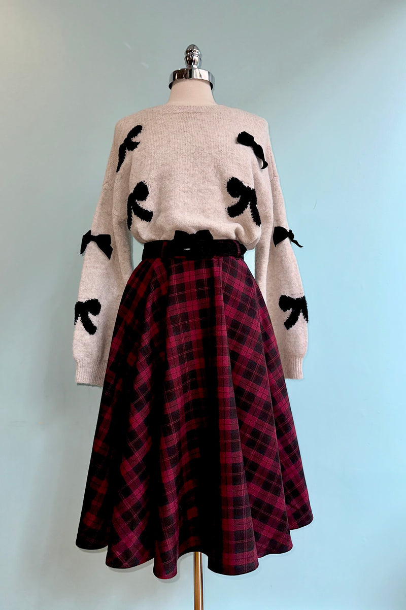 Bow Pullover Sweater in Oatmeal