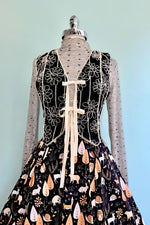 Grey Mock Neck Top with Bows by Lili Sidonio