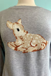 Baby Deer Pullover Sweater in Grey