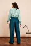 Mabel Wide Leg Pants in Teal by Emily and Fin