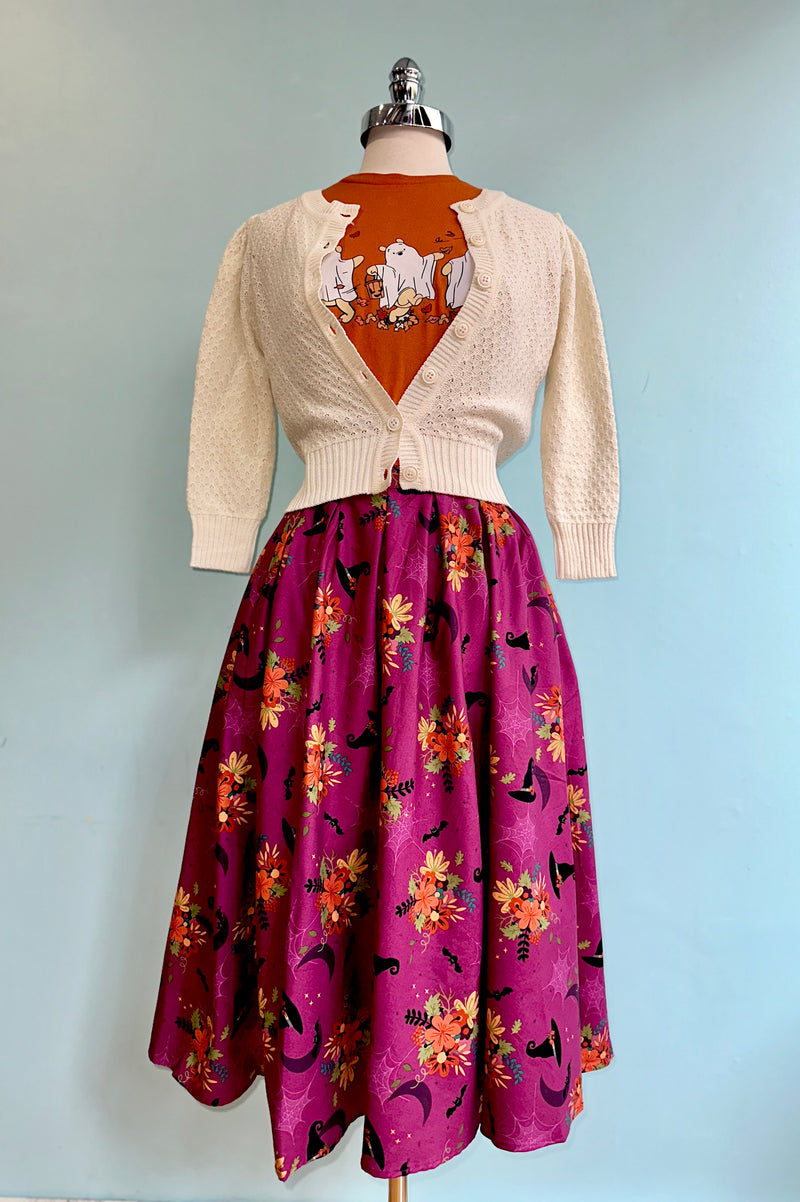 Oatmeal Puff Sleeve Cropped Cardigan
