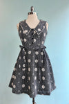 Black and White Gingham and Floral Mini Dress