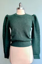 Structured Puff Sleeve Sweater in Green by Lili Sidonio