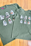 Ghosts Reading Books T-Shirt in Green