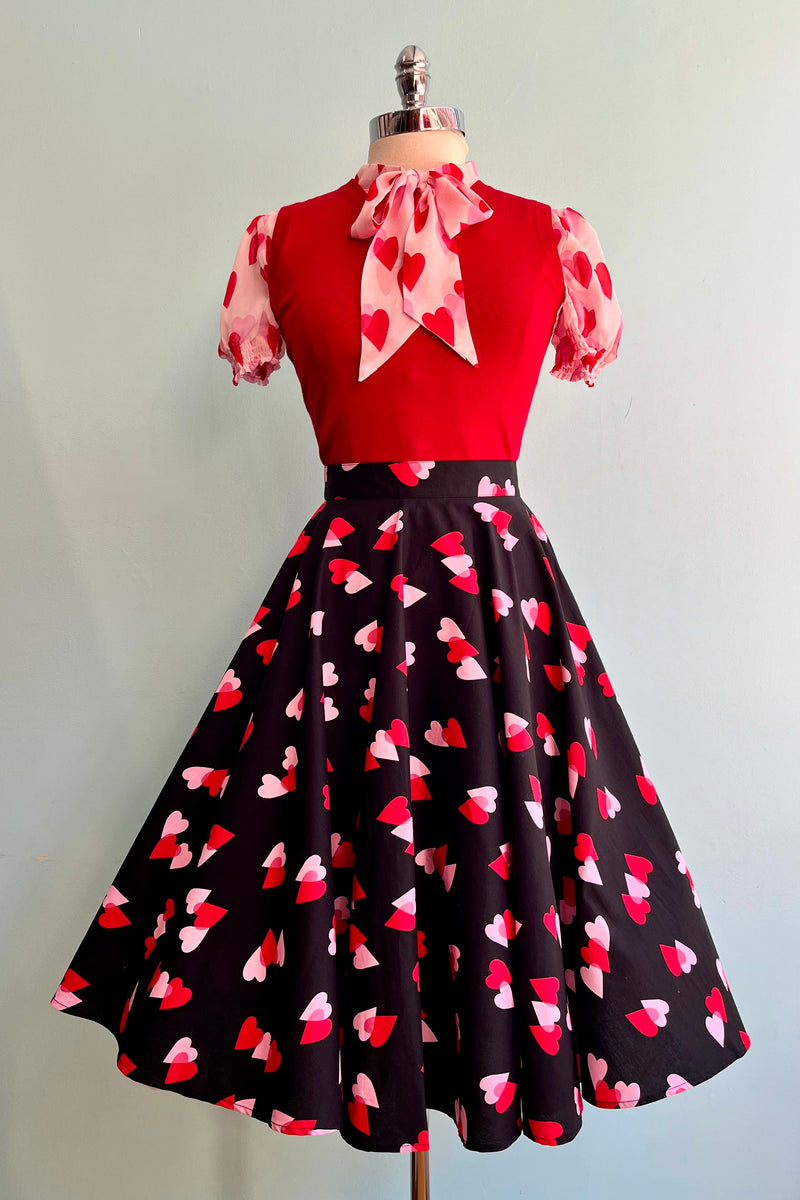Heart Confetti Circle Skirt by Hell Bunny