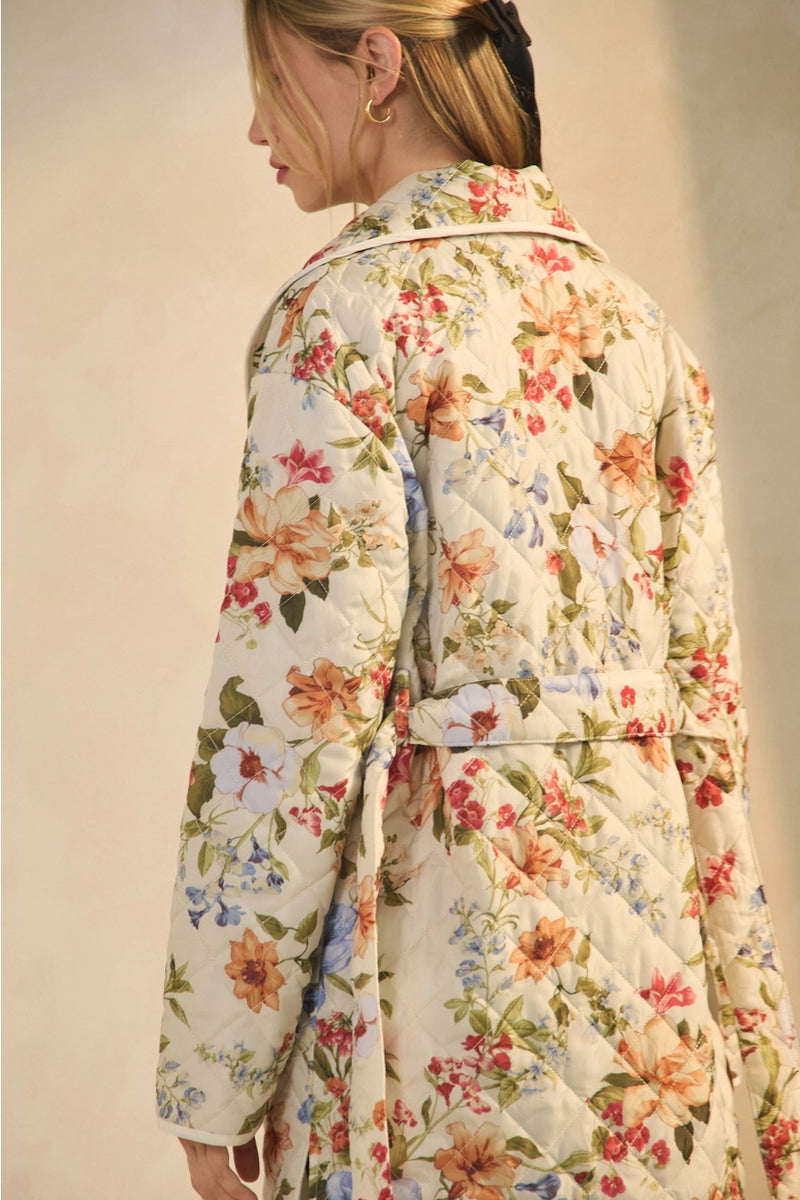 Ivory Floral Quilted Jacket