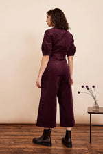 Stella Needlecord Jumpsuit in Plum by Emily and Fin