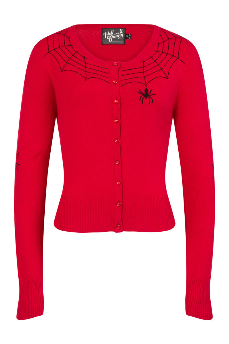 Red Spider Cardigan by Hell Bunny