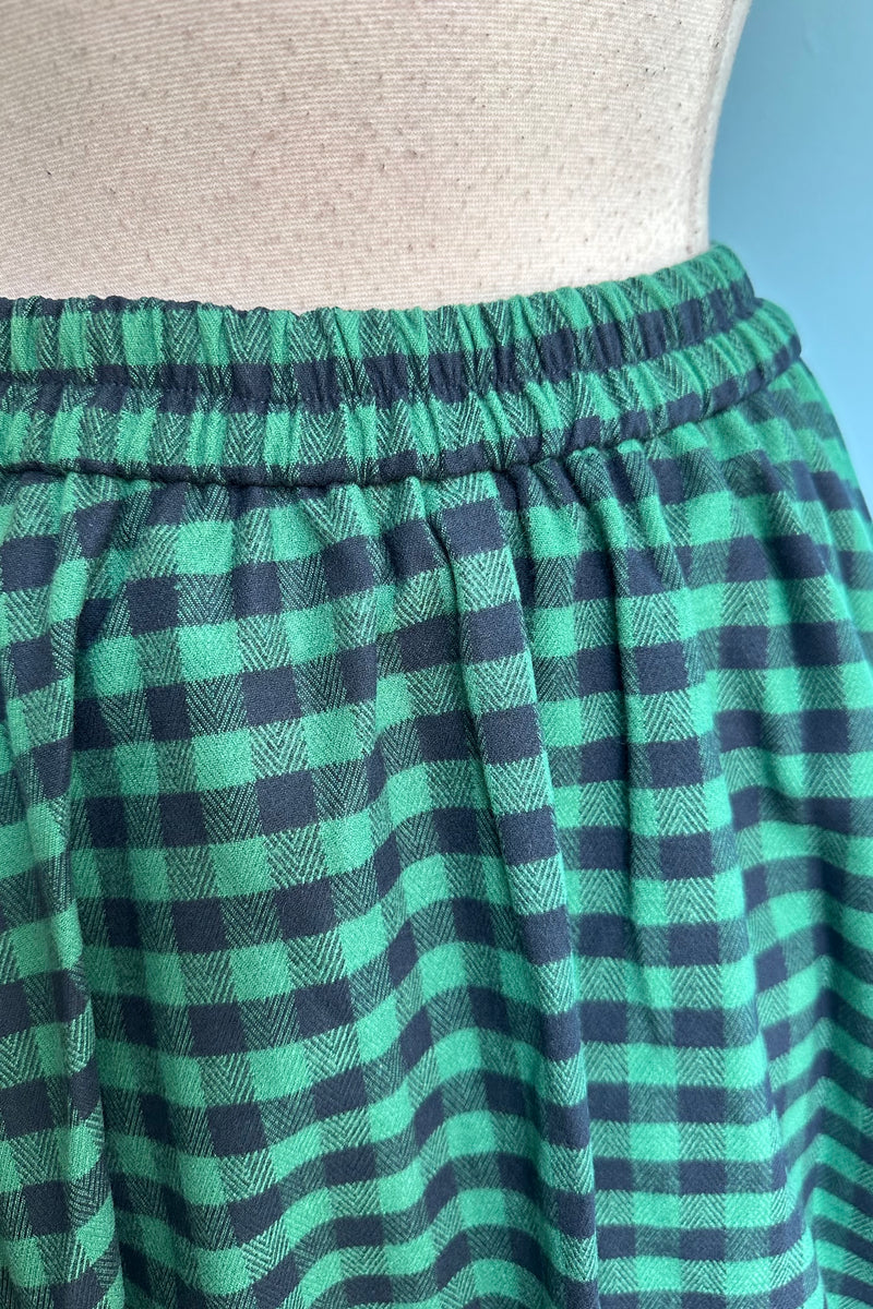 Navy and Green Check Full Skirt by Tulip B.