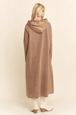 Mocha Hoodie Printed Midi Dress
