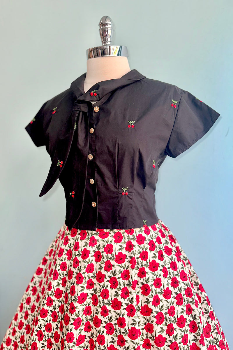 Red Floral Full Skirt by Tulip B.