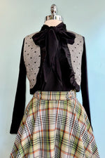Black Long Sleeve Tie Neck Jersey Top by Compania Fantastica