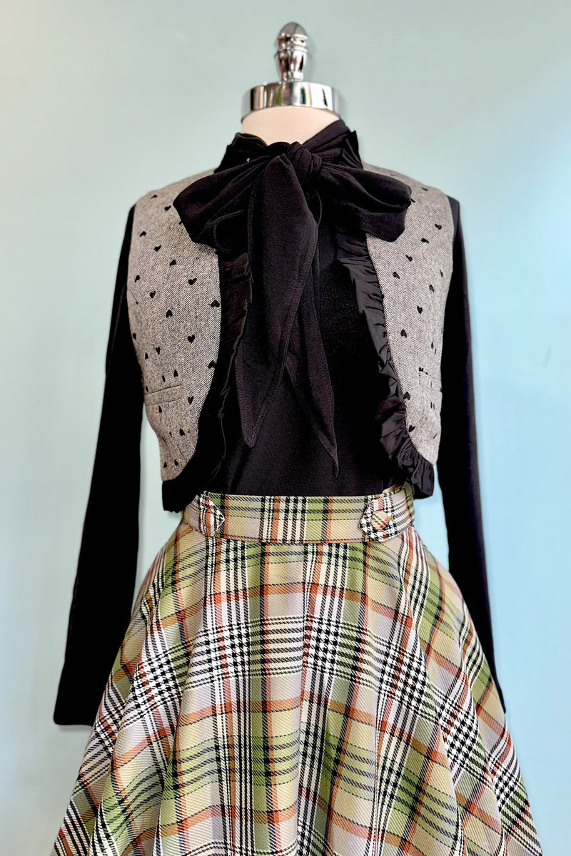 Black Long Sleeve Tie Neck Jersey Top by Compania Fantastica