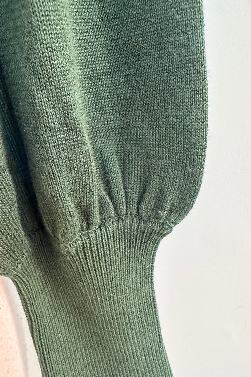Angel Pointelle Knit Sweater in Green by Banned