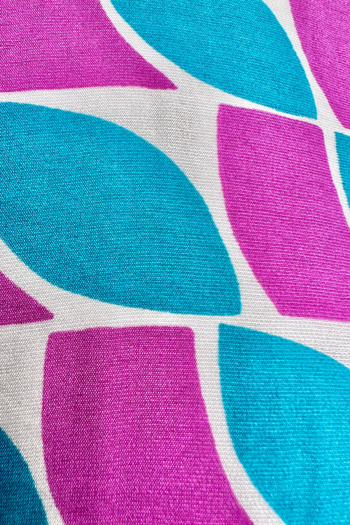 Magenta and Turquoise Midi Shirt Dress by Compania Fantastica