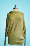 Green Slouchy Sweater with Long Cuffs