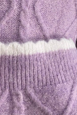 Light Lilac Cable Knit Cropped Sweater