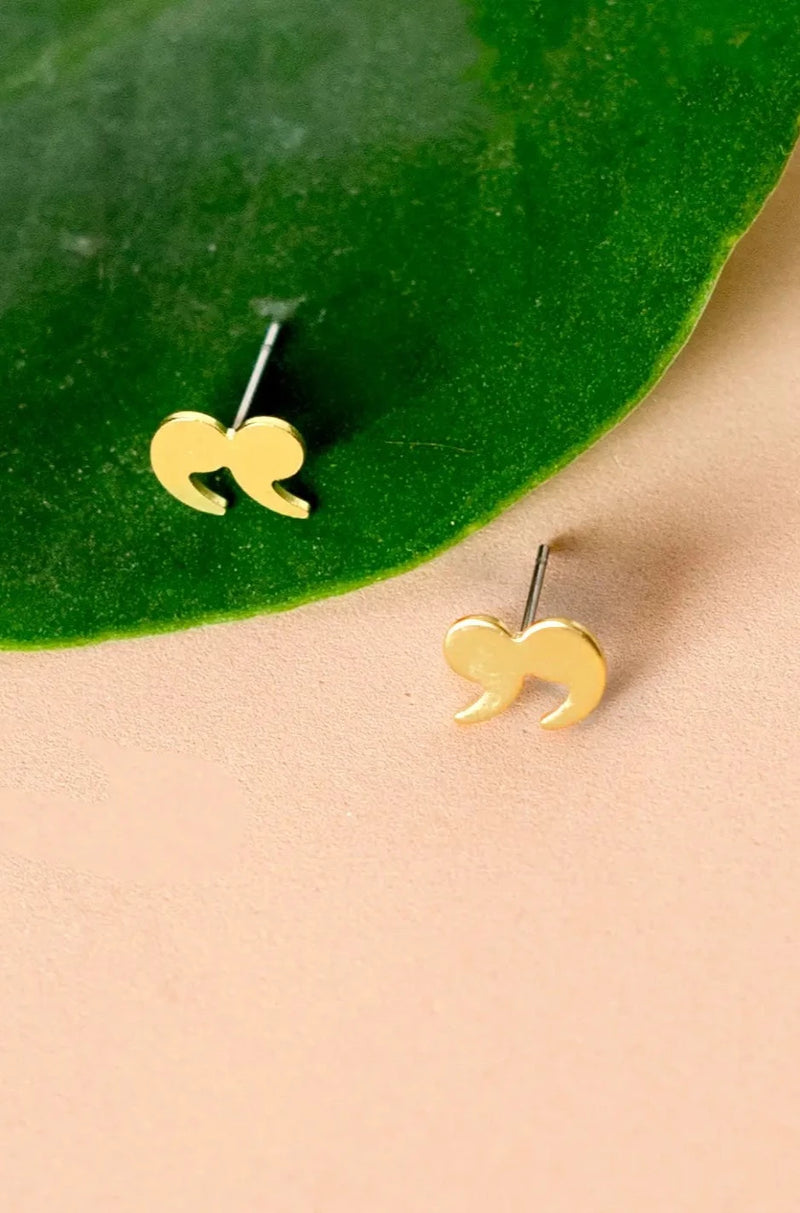 Quote on Quote Stud Earrings by Peter and June