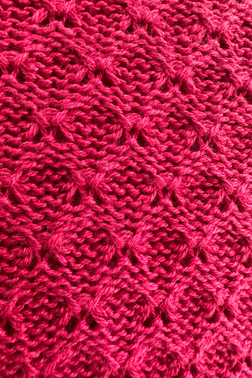 Magenta Puff Sleeve Cropped Cardigan