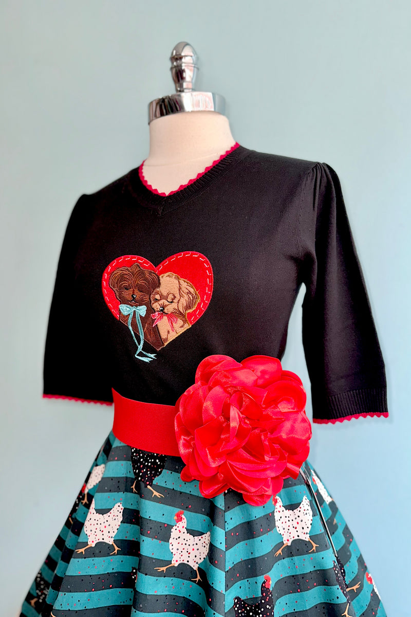 Puppy Love Sweater in Black by Voodoo Vixen