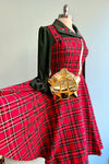 Red Plaid Irvine Pinafore Dress by Hell Bunny