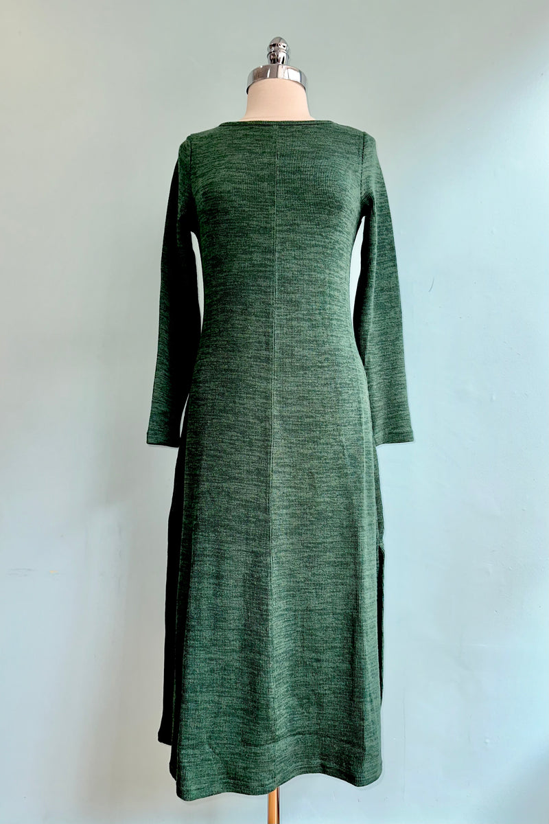 Final Sale Green Ribbed Knit Midi Dress by Compania Fantastica Modern Millie Final Sale Green Ribbed Knit Midi Dress by Compania Fantastica Modern Millie
