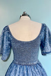 Denim Ruffle Sleeve Smocked Dress