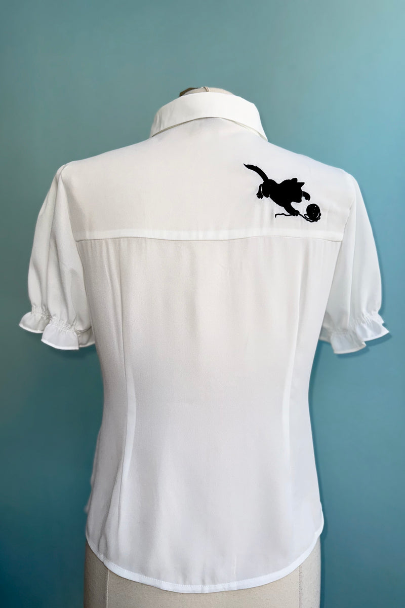 White Sophie Kitty Cat Blouse by Banned – Modern Millie