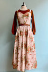Rust and Olive Floral Bryson Midi Dress by Timeless London