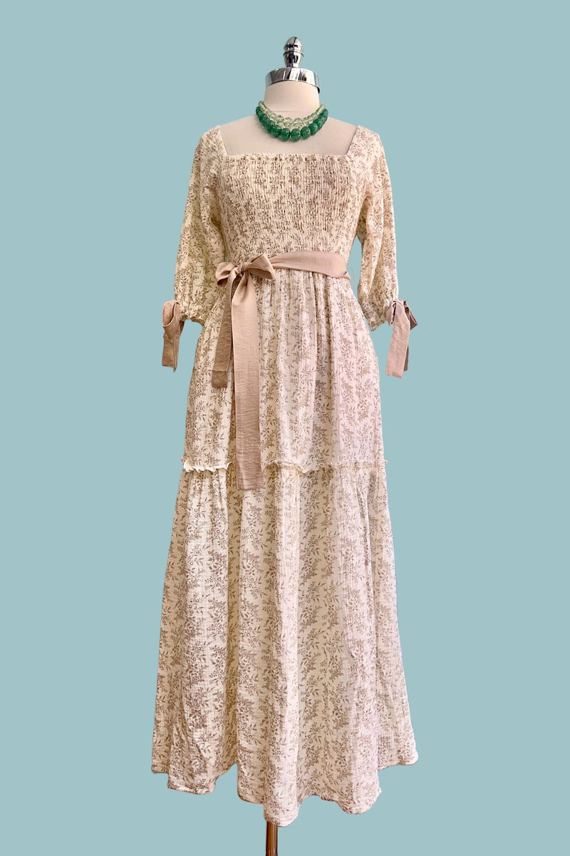 knee length dresses for ladies Women's Daisy Asymmetric Neck Ribbon Midi Dress S/M/L/Customize Ivory MEAN  BLVD