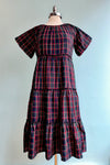Navy Plaid Serena Midi Dress